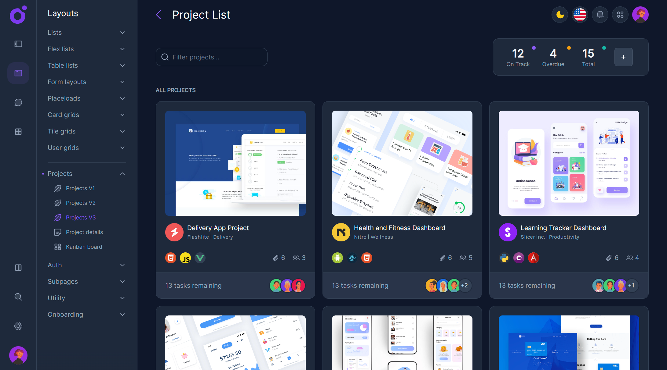 Tairo - Project list 3