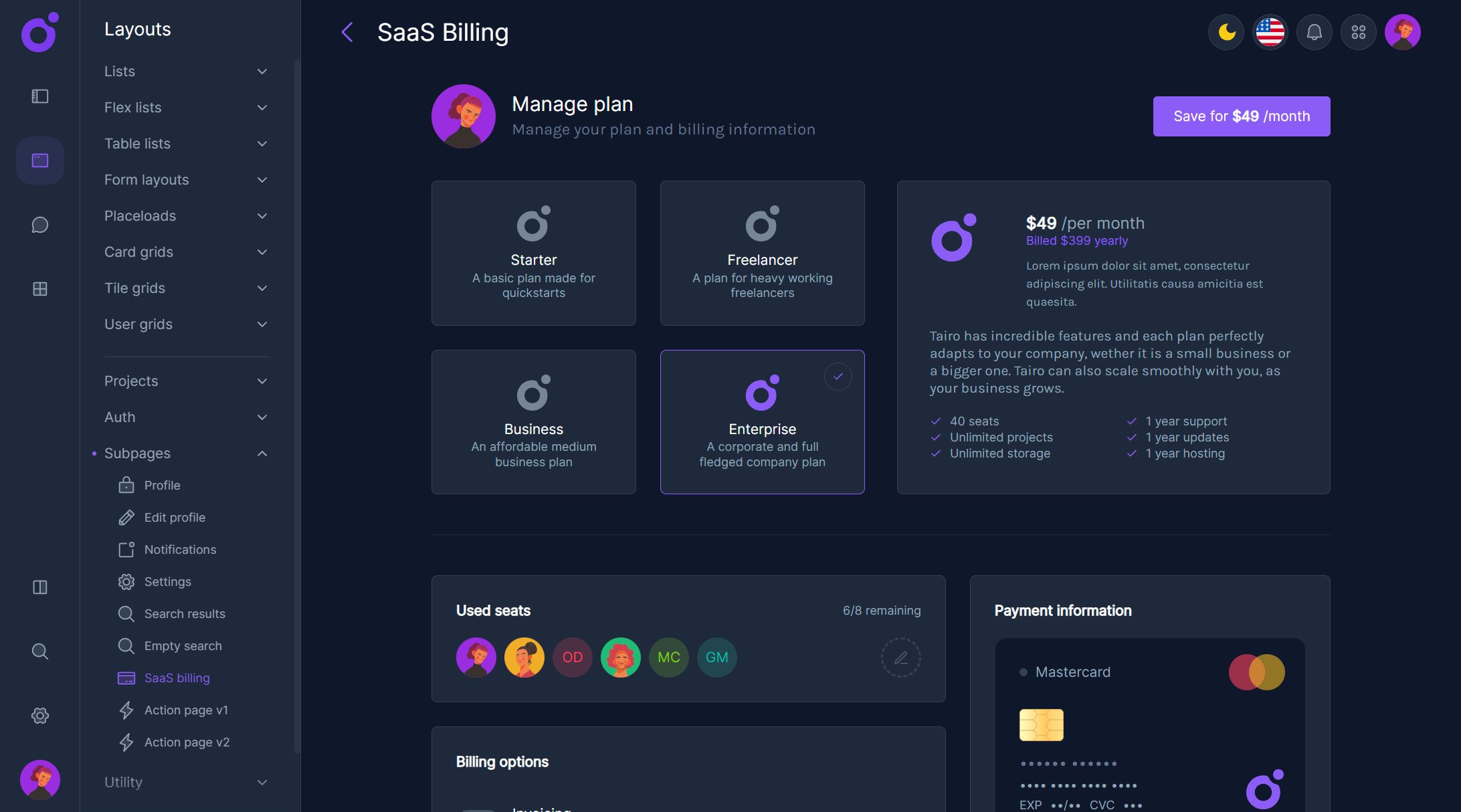 Tairo - SaaS billing