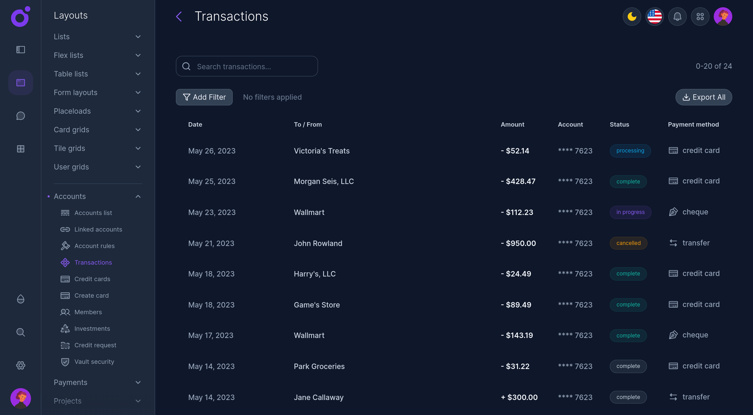 Tairo - Transactions